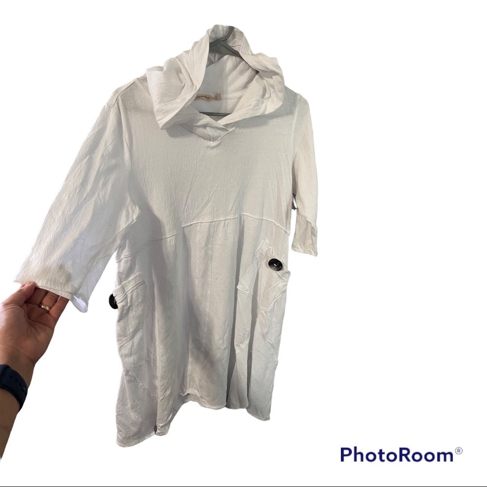 Soft Surroundings White Hoddie Pullover  Lagunitas Dress. Size PS - Picture 8 of 11